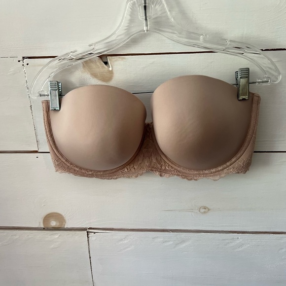 Torrid Curve Strapless Nude Lace Bra, size 38DDD, EUC, plus size, see pics - Picture 1 of 5